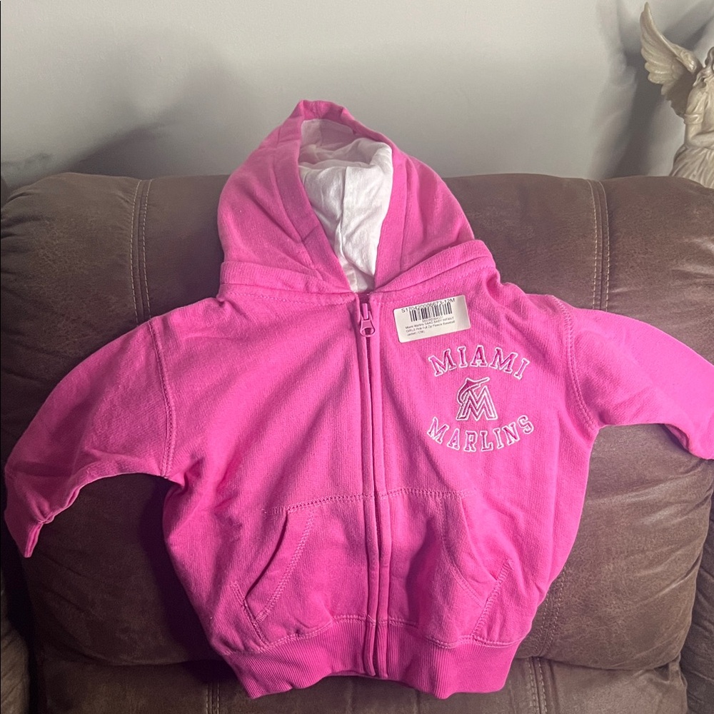 Miami Marlins girls Hoodie Bright Pink nwt size 12month